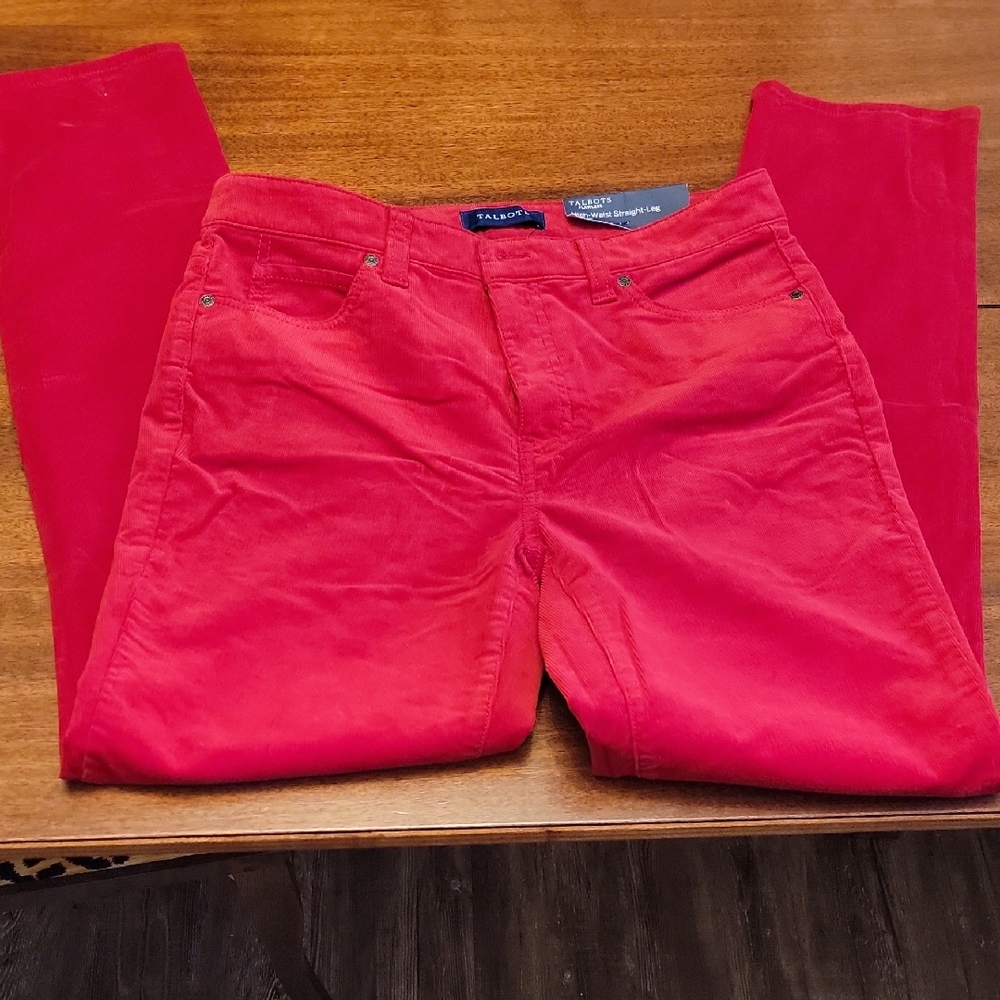 Talbots Bright Red Corduroy Trousers